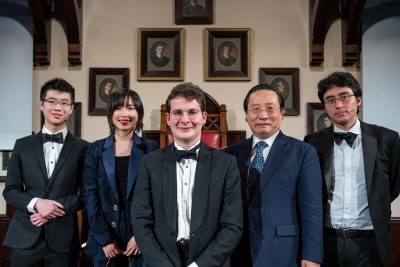 Isaac Fung, Margaret Zheng, Gabriel Barton-Singer, Victor Gao, and Evan Fowler (from left to right).  Photo provided by Cambridge Union.