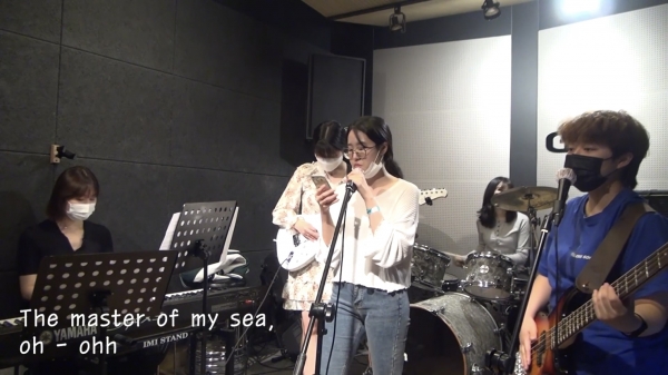 SABOTAGE members uploaded a cover video on YouTube as an alternativeto live performances. Photo provided by Kim Ga-yeon.