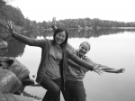 Kim Hyo-jin (left) poses with her German friend at Kawartha Lakes, the park where she went camping. 

 

