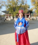 Alban Caron's mom becomes a Korean at GyeungBok Palace by wearing hanbok