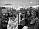 Ewha students pose with one of the professors after participating in the lecture at the First Conference held at Harvard University.