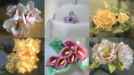 Edible sugar art can take the form of wedding cakes or flowers.