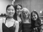 Kim Mi-ran (left)poses with her friends at a formal Christmas dinner during her stay at the University of Nottingham.