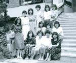 Students from Department of Education in the 1980s wear Miss Korea style, big curls and thick make-up.