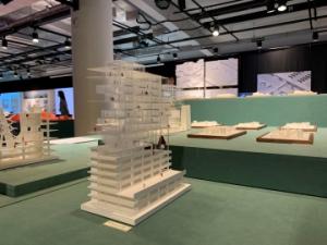 A model building displayed at “PILaR(+) – No-regrets scenarios for the future of Euljiro.” Photo provided by Yoon Ji-ye.